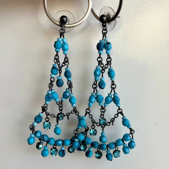 Turquoise Chandelier Earrings - Picture 1 of 2